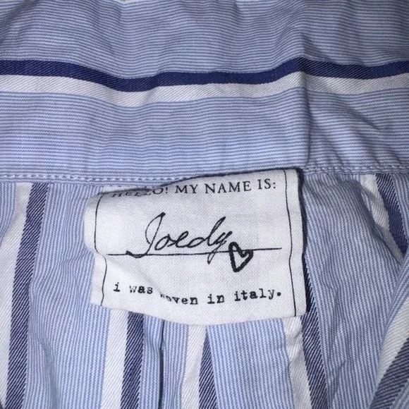 FRANK & EILEEN Joedy Button Down Women XS Blue Striped Cotton Woven In Italy - Picture 4 of 12